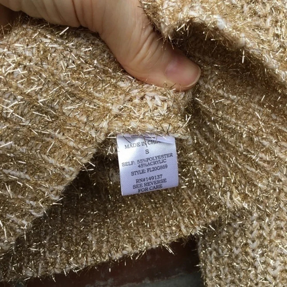 Morgan Claire Women’s Glitter Gold Sweater - Picture 4 of 5